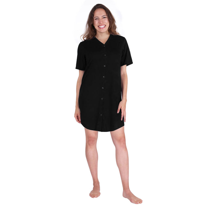 Women's Moisture Wicking Snap Front Nightshirt