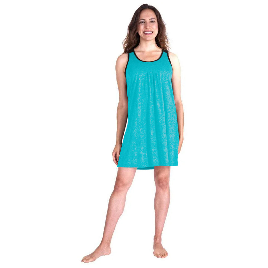 Women's Pleated Front Moisture Wicking Sleeveless Nightgown