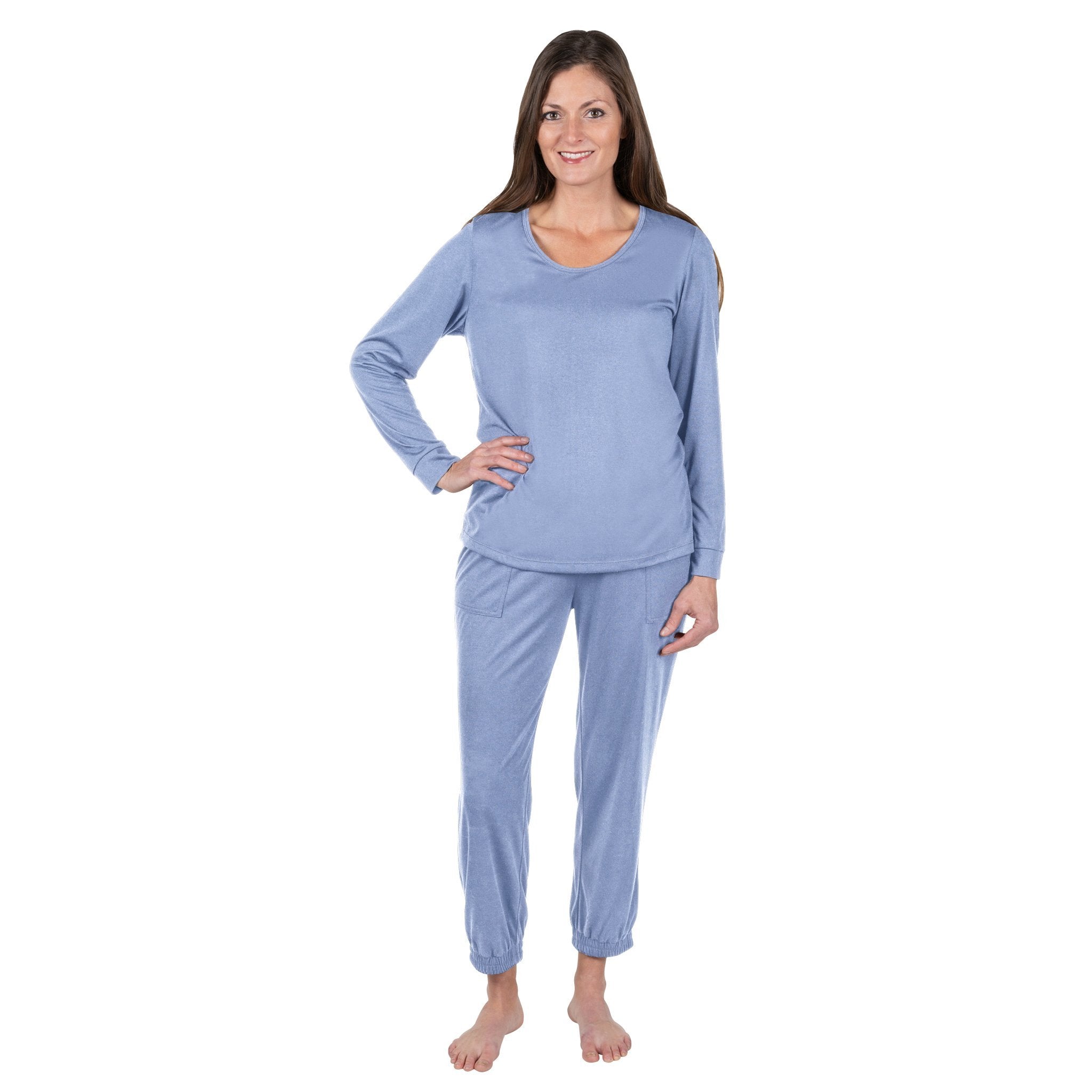 Women s Moisture Wicking Long Sleeve Cuffed Pajama Set