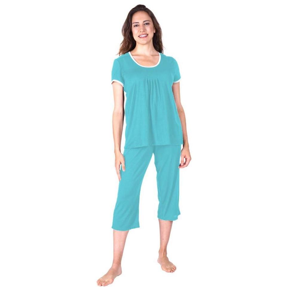  Fishers Finery Womens Short Sleeve Nightgown; Cooling Pajamas  Hot Sleepers; Soft Bamboo Sleep Tee Plus Size