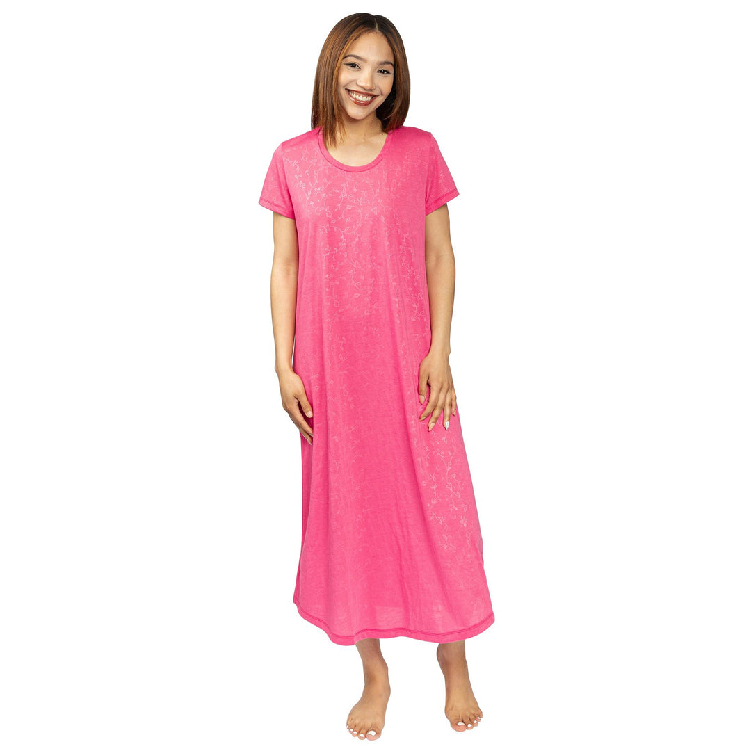 Cool-jams Sweat-Free Nightgowns for Women - Moisture Wicking Womens Long  Tank Shelf Bra Nightgown - Pink-Rose S at  Women's Clothing store